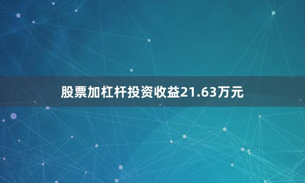 股票加杠杆投资收益21.63万元